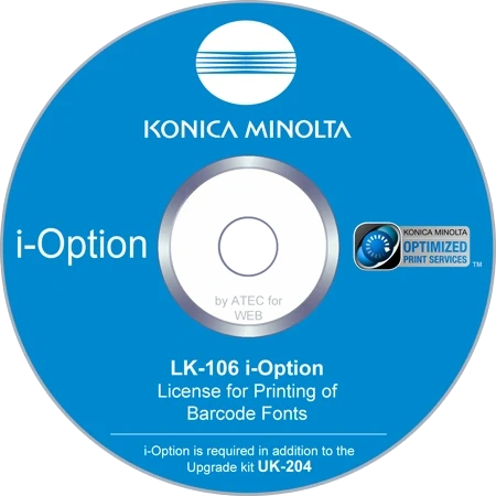 Шрифты штрихкодов Konica Minolta LK-106 для bizhub C361i/C301i/C251i A0PD029