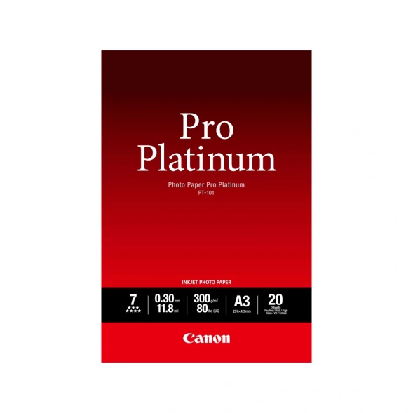 Глянцевая фотобумага Canon PT-101 Pro Platinum, A3, 20 шт., 2768B017AA