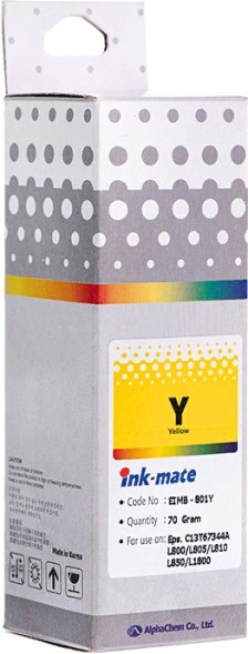 Чернила водорастворимые Ink-mate EIM-801 Yellow для Epson L800/L805/L810/L850/L1800 70мл