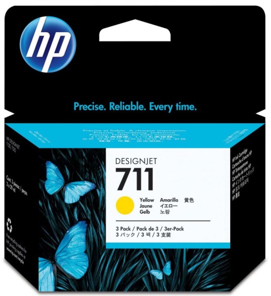 Картридж HP 711 Yellow для DesignJet T120/T520 CZ136A