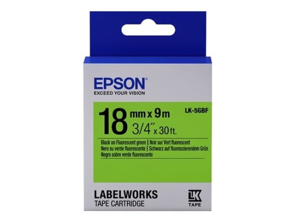 Картридж ленточный Epson LK5GBF Black/Green для LabelWorks LW-1000P/LW-400/LW-700 C53S655005