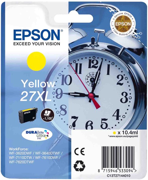 Картридж Epson DURABrite Ultra T2714 Yellow для WorkForce WF-7110/WF-7610/WF-7620 C13T27144022