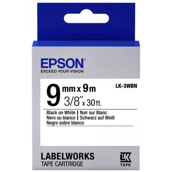 Картридж ленточный Epson LK3WBN Black для LabelWorks LW-1000P/LW-400/LW-700 C53S653003
