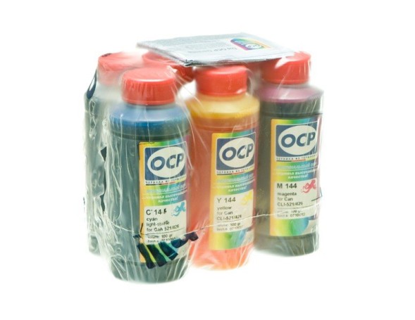 Комплект чернила OCP для Canon PGI-520, CLI-521 (BKP 44, BK 124, C154, M/Y 144) 100 gr x 5