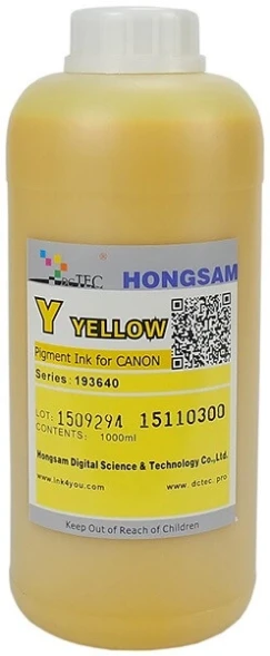Чернила пигментные Hongsam DCTec Yellow для Canon imagePROGRAF TM-240/TM-340/TM-350/TM-355 1000мл