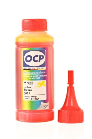 Чернила OCP Y122 YELLOW для Canon CLI-8, 100 gr.