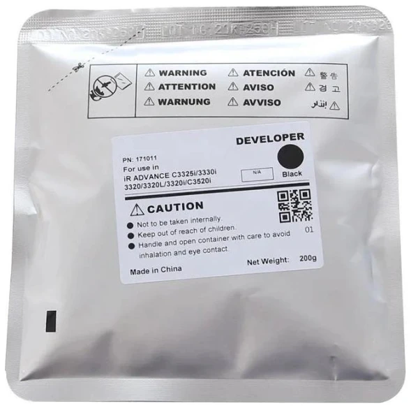 Девелопер, CET, CET171011, Чёрный, Для копиров CANON iR ADVANCE C3320/3325i/3330/3525i/3530i, 200г., 240000 стр.