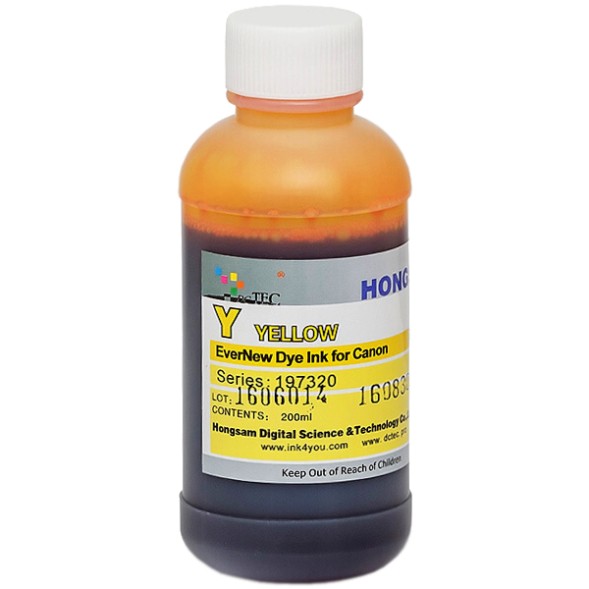 Чернила водорастворимые Hongsam DCTec для плоттеров Canon imagePROGRAF iPF670/770 Yellow 200мл