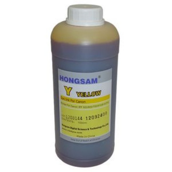 Чернила водорастворимые Hongsam DCTec для плоттеров Canon imagePROGRAF iPF670/770 Yellow 1000мл