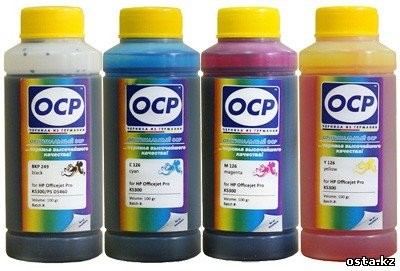 Комплект чернил OCP (BKP 249, C/M/Y 120) для HP 500/510/800, 100 gr. x 4